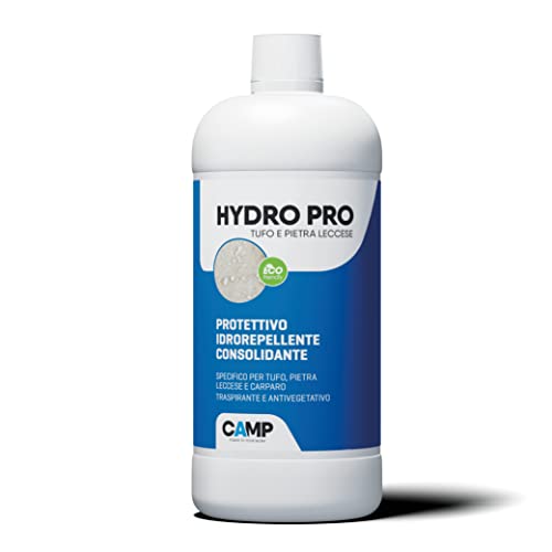 CAMP Hydro Pro Eco Tufo e Pietra Leccese - Idrorepellente Impregnante Tufo e Pietra Leccese Protettivo, Previene la Formazione di Muffa e Muschi Senza Alterare le Superfici Trattate, Made in Italy, 1l