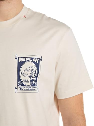 Replay Para Hombre. M3282.000.23608P Camiseta Vintage Beige (Xl), Casual, AlgodóN, Manga Corta - 5