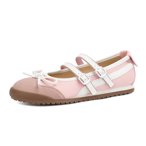 Tigeridea Mary Jane Sneakers Two Strap Rounded Toe Ballet Flats for Women | Mary Jane Shoes, Sneakerina Flats, Shopping and Walking Shoes for Mordern Women, Student, Mom and Office Lady.