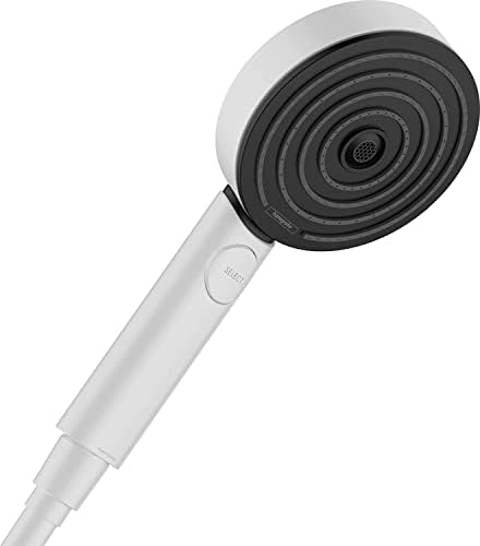 hansgrohe Duschkopf Pulsify Select S, Duschbrause wassersparend, 3 Strahlarten Relaxation, Antikalk-Funktion, Mattweiß, Kunststoff