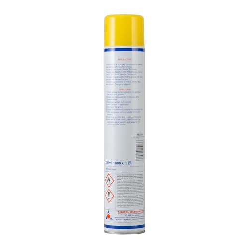Aerosol Solutions Linemarker Yellow Marking Spray 750 ml - Quick Drying Floor Marking Paint for Roads, Car Parks, Warehouses & Sports Fields – vue 2