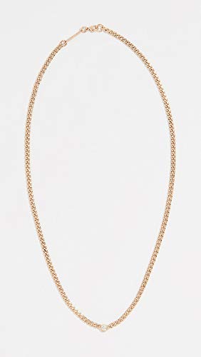 Zoe Chicco Women's 14k Small Curb Chain Necklace with Floating Diamond2