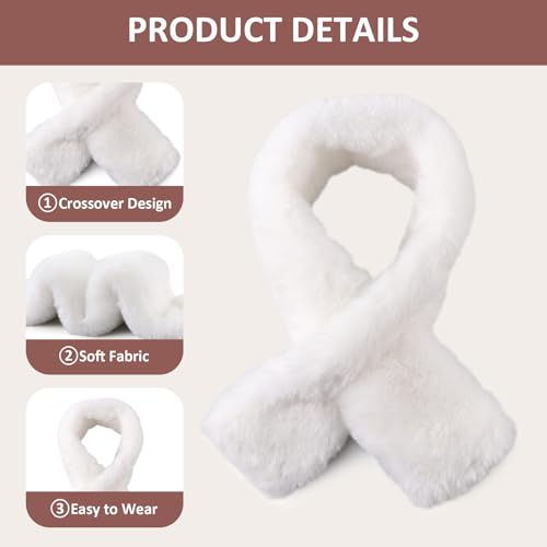 Women Fur Collar Scarf Winter Faux Fur Scarves for Women Cold Weather Lady Neck Warmer2