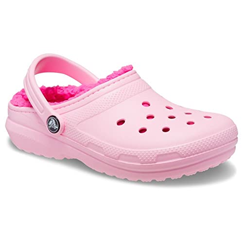 Image of Crocs Kids Classic Lined Clogs for Toddlers - Synthetic Upper & Lining - Synthetic Outsole & Insole Flamingo 6 Toddler M