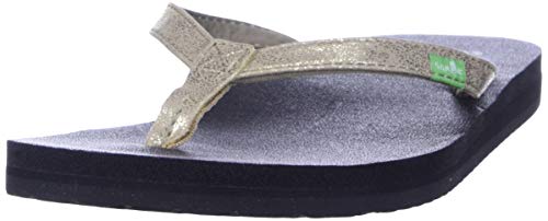 Image of Sanuk womens Yoga Joy Metallic Flip Flop, Champagne, 11 US