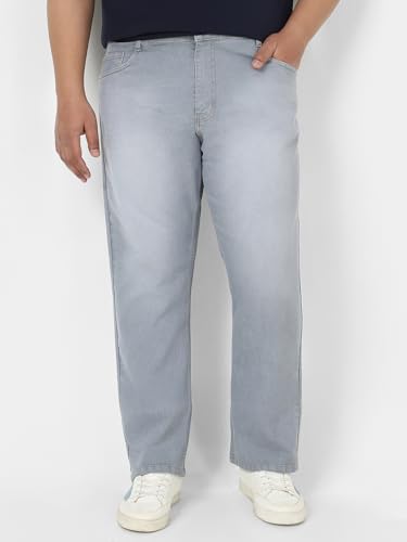 Image of Urbano Plus Men's Straight Fit Mid Rise Washed Jeans Stretchable
