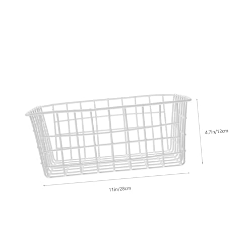 Angoily Gefrierschrank Organizer Drahtkorb Weiß Aufbewahrungskorb für Gefriertruhe Stabiler Kühlbox einhängekorb für Obst und Gemüse Rostfreier Metallkorb für Ordentliche Lagerung