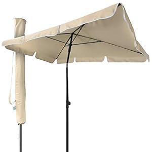 vounot Parasol, kantelbaar, rechthoekig, 200 x 125 cm, 160 g/m², met uv-bescherming, hoogte 2,35 m, polyesterweefsel…