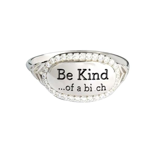 Bague pavée de Signature en argent pour femme avec gravure d'amitié inspirante