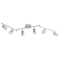 VONLUCE 6 Light Track Light Fixture, LED Track Lighting Kit with Rotatable Track Heads, 3-Color GU10 Bulbs Included, Modern Ceiling Spotlight for Kitchen Office Closet Studio Bedroom, Nickel
