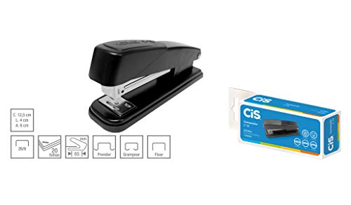 Grampeador C-16 p/até 20 folhas, CIS, 33.1500, Preto