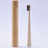 FAQQI Horse Hair Toothbrush with Bamboo Travel Case, Natural Bristle Bamboo Handle Tooth Brush Set for Adults, Soft Bristles for Sensitive Gums, Zero Plastic Travel and Home Bathroom Kit