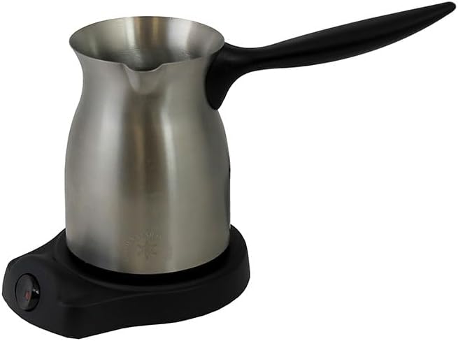 Miniatura 1 de Cafetera eléctrica turca de Oriente Medio Persa Árabe Estilo Inalámbrico de 6 tazas de Acero Inoxidable con Mango Fresco
