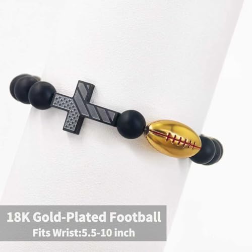 Pulsera con cruz bañada en oro para hombres miniatura 3