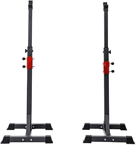OTQEFTN Large Multi-Function Adjustable Rack Squat Stand, Dumbbell Racks Stands, Pull Up Bar Squat Rack, Home Gym Strength Training Stand Fitness Barbell Rack