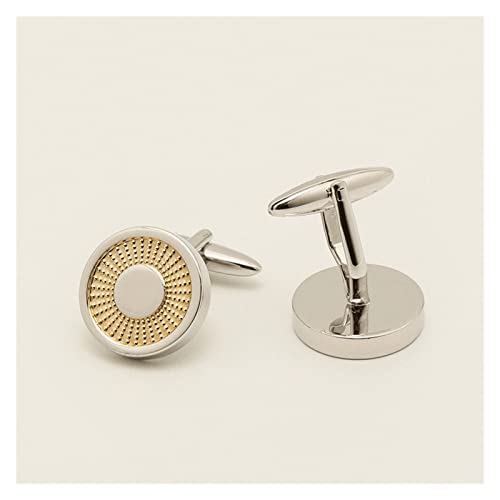 Sdfgh White Steel Gold Textured Cufflinks Men's Copper Material Business Shirt Cuff Nail Gift Box (Color : A, Size : One Size) #TOP2