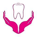 Schriftzug-Aufkleber Zahnsymbol Zahnmedizin Kinderzahnklinik 81x83,1cm Wasserfest Extragroß Rosarot