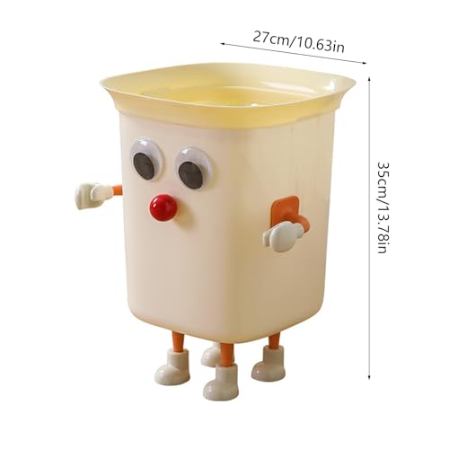 Image of Funny Large Eye Trash Bin with Feet Garbage Bin Office Rubbish Bin Bathroom Garbage Waste Bucket Kitchen Dustbin