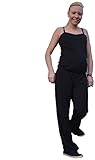 umstands latzhose kurz h&m gestreiftes Top inclusive 12babyline Umstandsoverall mit Elastan, perfekter Sitz und großer Tragecomfort (L / 40, schwarz)