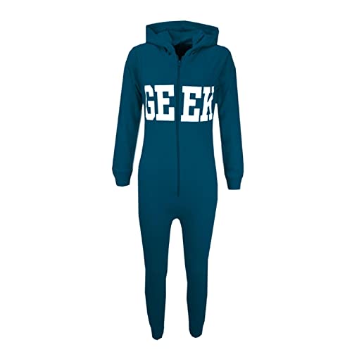 a2z4kids Kinder Mädchen Jungen Geek Aufdruck Sommer Mit Kapuze - Geek Onesie Turquoise 13 Cover