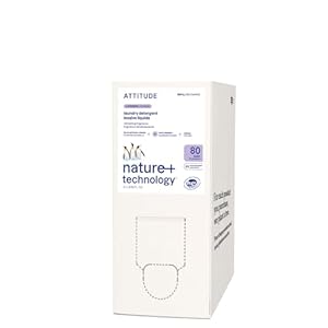 ATTITUDE Liquid Laundry Detergent Refill, EWG Verified, HE Compatible, Plant-Based & Vegan, Natural Laundry Soap, Lavender Scent, 80 Loads, 2 Liters