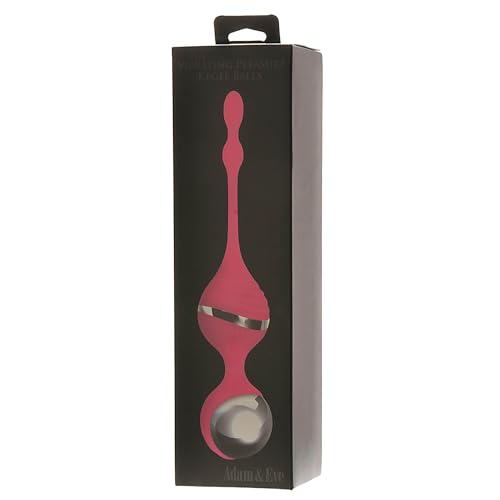 Adam & Eve Rechargeable Vibrating Pleasure Balls for Kegel Exercise &Strengthening 10 Vibration Modes Waterproof Rechargeable Soft Silicone Powerful Vibration Intense Stimulation & Discreet Fun