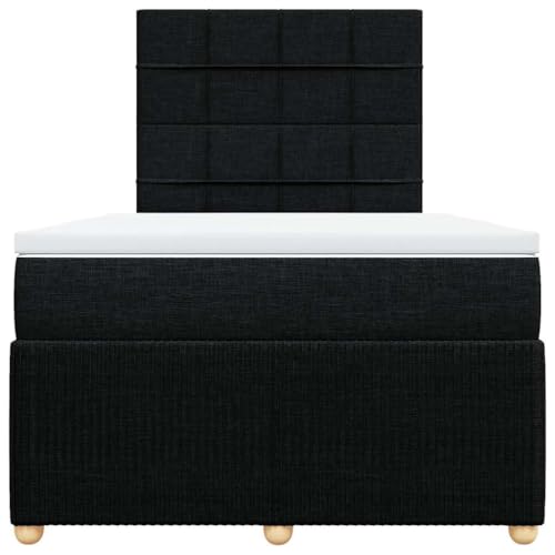 Groß Bettrahmen Mit Stauraum Tagesbett,Boxspringbett mit Matratze Schwarz 120x190 cm Stoff für Kleine Räume, Robust und Stabil – Bild 5