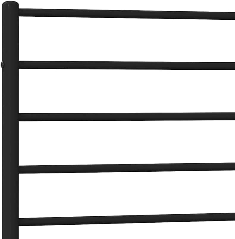 vidaXL 12 Inch Twin XL Metal Bed Frame with Headboard & Footboard, No Box Spring Needed, Noise Free Platform Bed Frame with Steel Slats, Easy Assembly, Under Bed Storage, Minimalist, Black