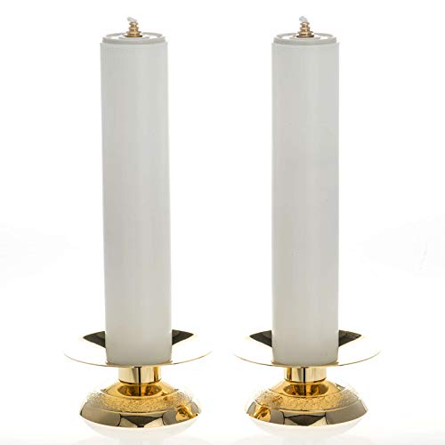 Candle Holders and Fake Candles, Two Piece Set