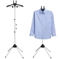 Abiglifty 34-63 Inch Adjustable T Shirt Display Adult for Vendors, Portable Hanging Black Metal Clothes Display, Hanger Rack for Clothing Dress