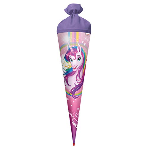 Preisvergleich Produktbild ROTH Schultüte Einhorn-Portrait 70 cm groß - rund Filzverschluss