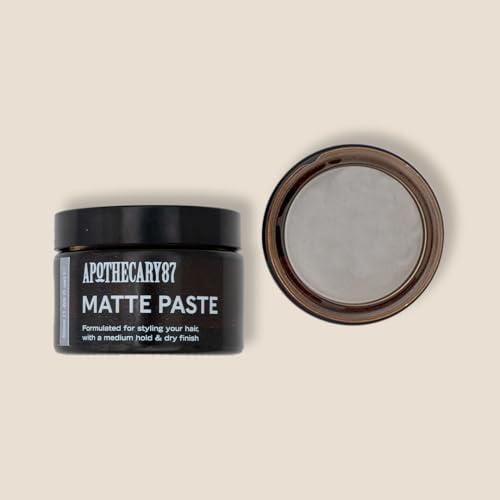 Apothecary 87 Matte Paste | Matte Finish, Medium Hold, Light Weight Hair Styling Paste | Creates Volume, Texture & Hold | All Hair Types | Premium Formulation | 50ml