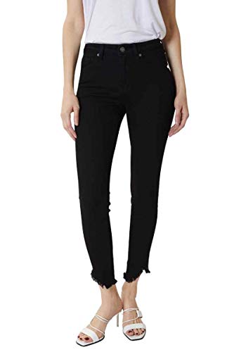 Kan Can Women's High Rise Hem Detail Skinny Jeans - KC72672