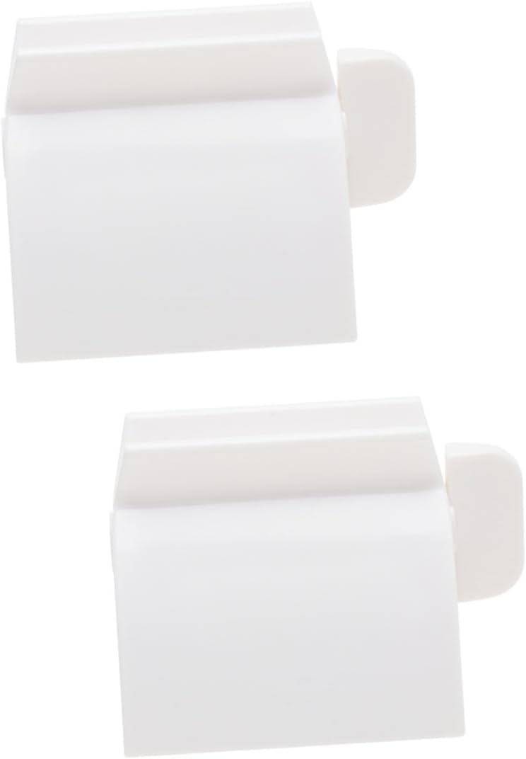 MAGICLULU 2pcs Automatic Toothpaste Dispenser and Squeezer Kit Easy Use Bathroom Accessory for Efficient Toothpaste Extraction Helps Reduce Waste White Design
