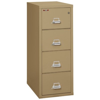 Fireproof 4-Drawer Vertical Letter File Finish: Sand, Lock: Manipulation-Proof Comb. Lock