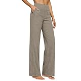 Spring Fashion 2026 Capsule Wardrobe for Women Cotton Linen Pants 2026 Spring Summer Gauze High Waisted Button Up Straight Leg Trousers Beach Beach Boho Plus Size Casual Vacation Pant Khaki