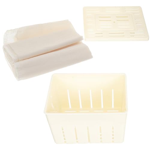 PRETYZOOM Plastic Tofu Press Mould Set of 3 Easy to Use Tofu Making Mold for Homemade Tofu Cheese