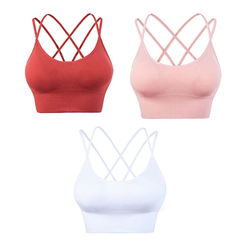 Brassière de sport soulageant les épaules grâce au dos croisé rembourré pour femme