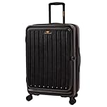 CAT Nexus Travel Suitecase with Open Front, Double Wheels and TSA Lock, Black, 24 Inch