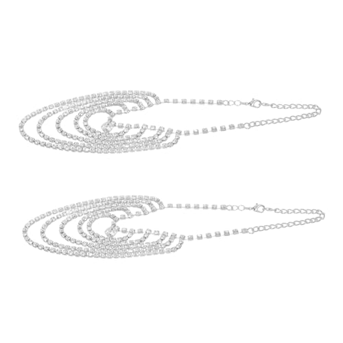 Pulsera de tobillo para playa y fiestas casuales con cadenas y pedrería Galpada