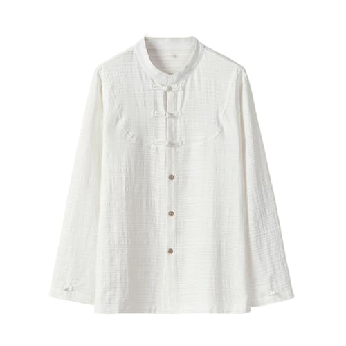 Chemise manches longues homme en coton lin pour des loisirs confortables au style chinois