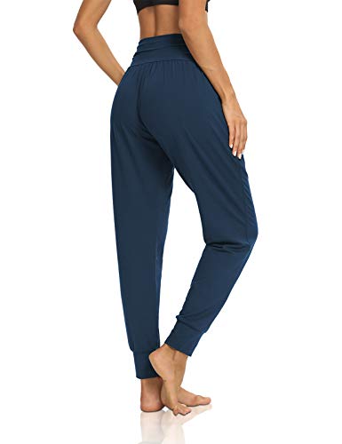 Dibaolong Womens Yoga Sweatpants Loose Workout Harem Joggers Casual Comfy Lounge Pajama Pants With Pockets Navy S #TOP4