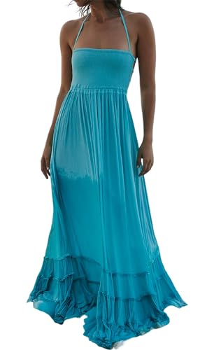 Image of R.Vivimos Womens Summer Boho Sexy Backless Long Dresses