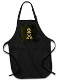 3dRose Image of Medieval Knight Helmet Swords Black and Gold suit of armor Black Apron with Pockets 22x30