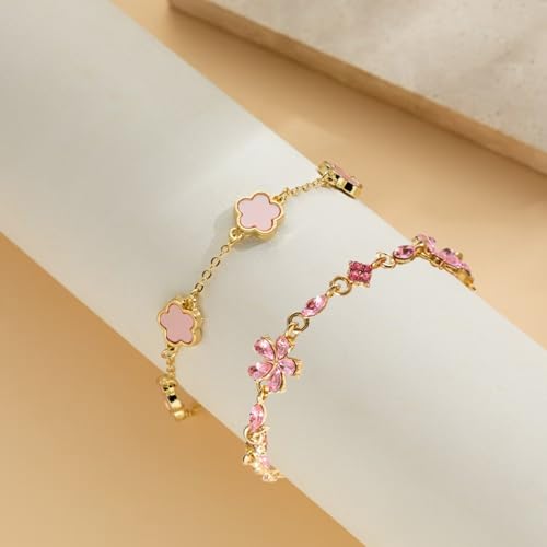 Clover Lucky Bracelet Womens Stackable Gold Bracelets Jewelry 18K Gold Plated Gift Christmas Valentines Birthday Gifts for Girlfriend3