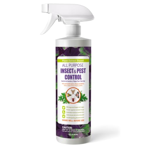 EcoVenger by EcoRaider All Purpose Insect Control 16 oz, Fleas, Fruit Flies, Gnats, Moths, Roaches, Spiders, Fast Kill, Lasting Prevention, Kill Eggs, Plant Extract Based & Non-Toxic, Child & Pet Safe