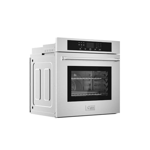 Image of Empava 30 inch Electric Single Wall Oven Built-in 12 Cooking Functions with LED Digital Display Self-Cleaning Convection Fan Touch Control in Stainless Steel, 30 Inch