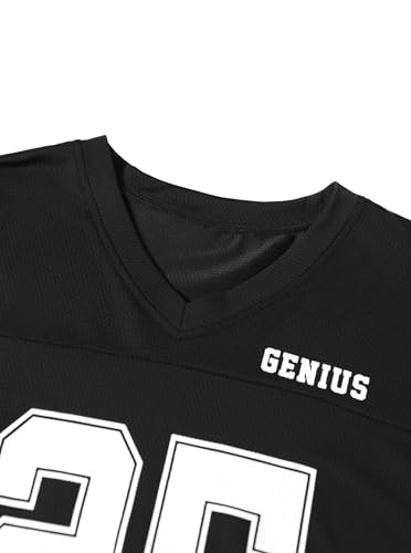 Image of LovelyWholesale Women's Oversized V Neck Jersey Shirts Summer Football Graphic Tee
