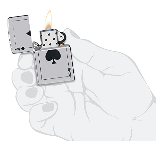 Zippo Sturmfeuerzeug - Modell Ace of Spade - High Polish Chrome Finish mit Color Image - Nachfüllbar - Wiederverwendbar - Windfestes Design - Made in USA – Bild 5