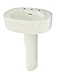 TOTO LPT790#01 Nexus Lavatory and Pedestal with Single Hole, Cotton White